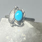 Turquoise ring leaves band southwest sterling silver women girls h