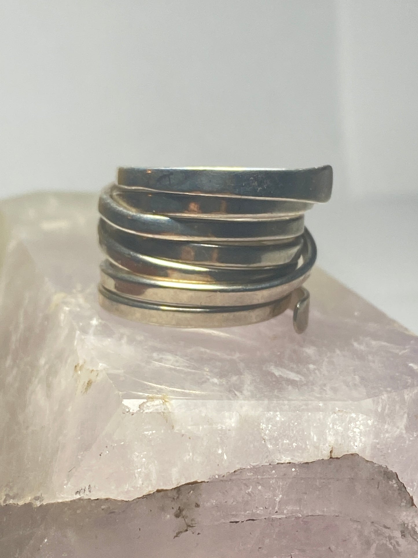 Wide Wrap Ring Chunky Band sterling silver women girls Mexico