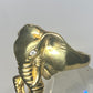 Elephant ring size 7 sterling silver women unknown overlay goldish in color