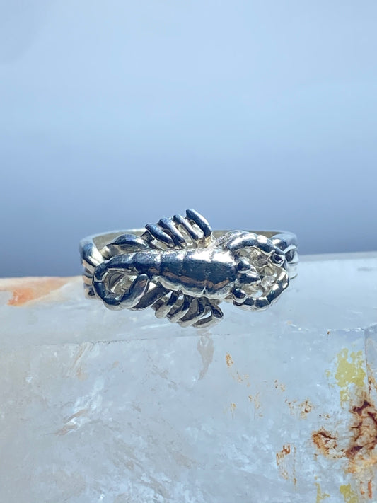 Lobster ring crawdad fishermen puzzle band sterling silver women girls