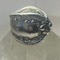 Floral spoon ring flower silver plated flower band women