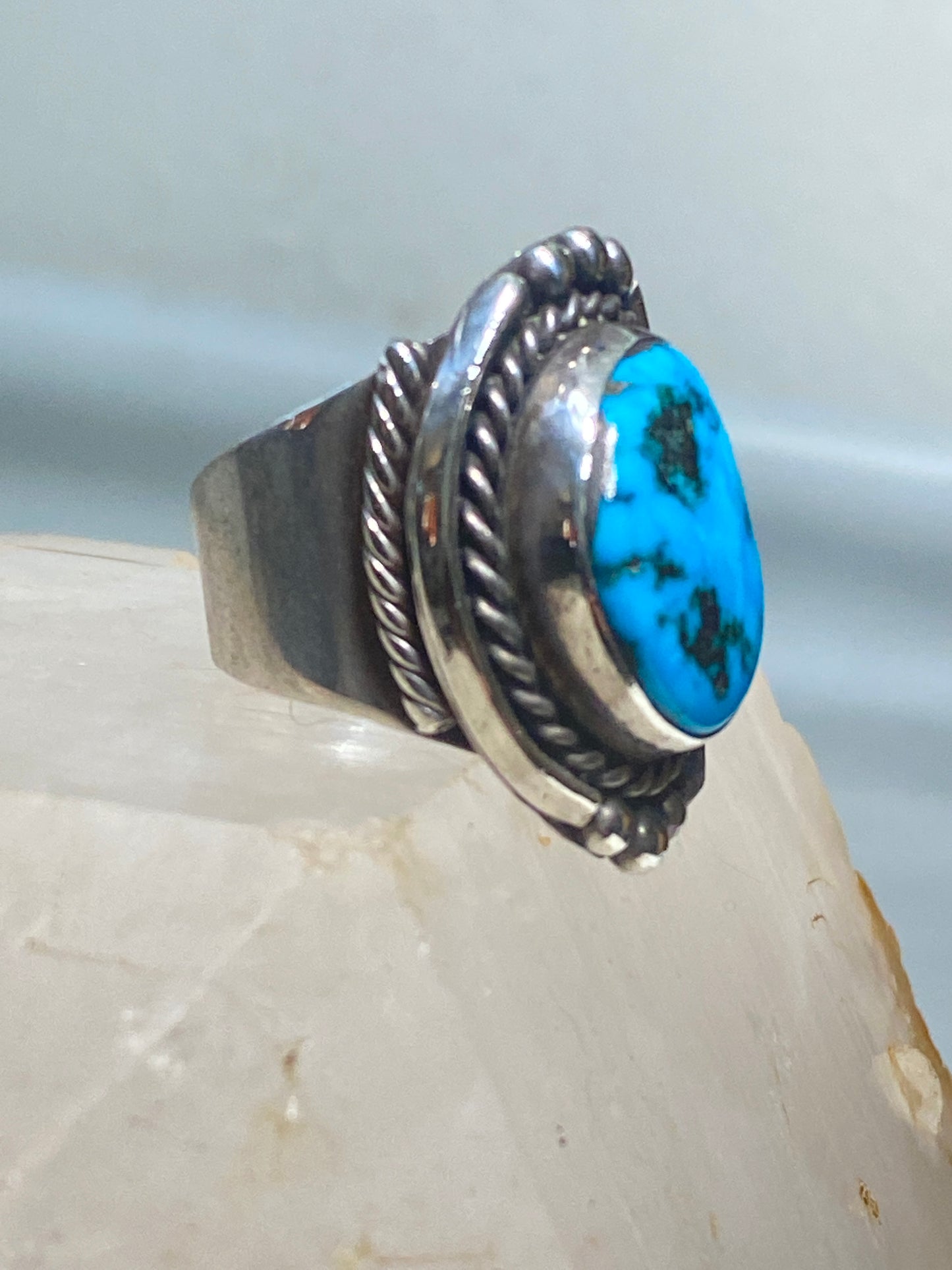 Turquoise ring Navajo sterling silver women men