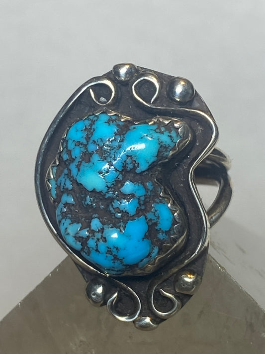 Turquoise ring Navajo pinky sterling silver women girls