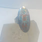 Kachina ring turquoise  chips coral chips long sterling silver women