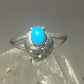 Turquoise ring southwest pinky floral leaves blossom baby children women girls  l