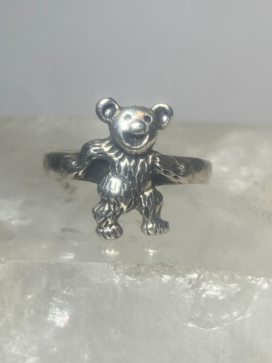 Bear ring size 7.75  Marching Dancing band sterling silver women