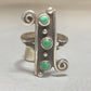 Turquoise ring long Navajo southwest scroll design sterling silver band women