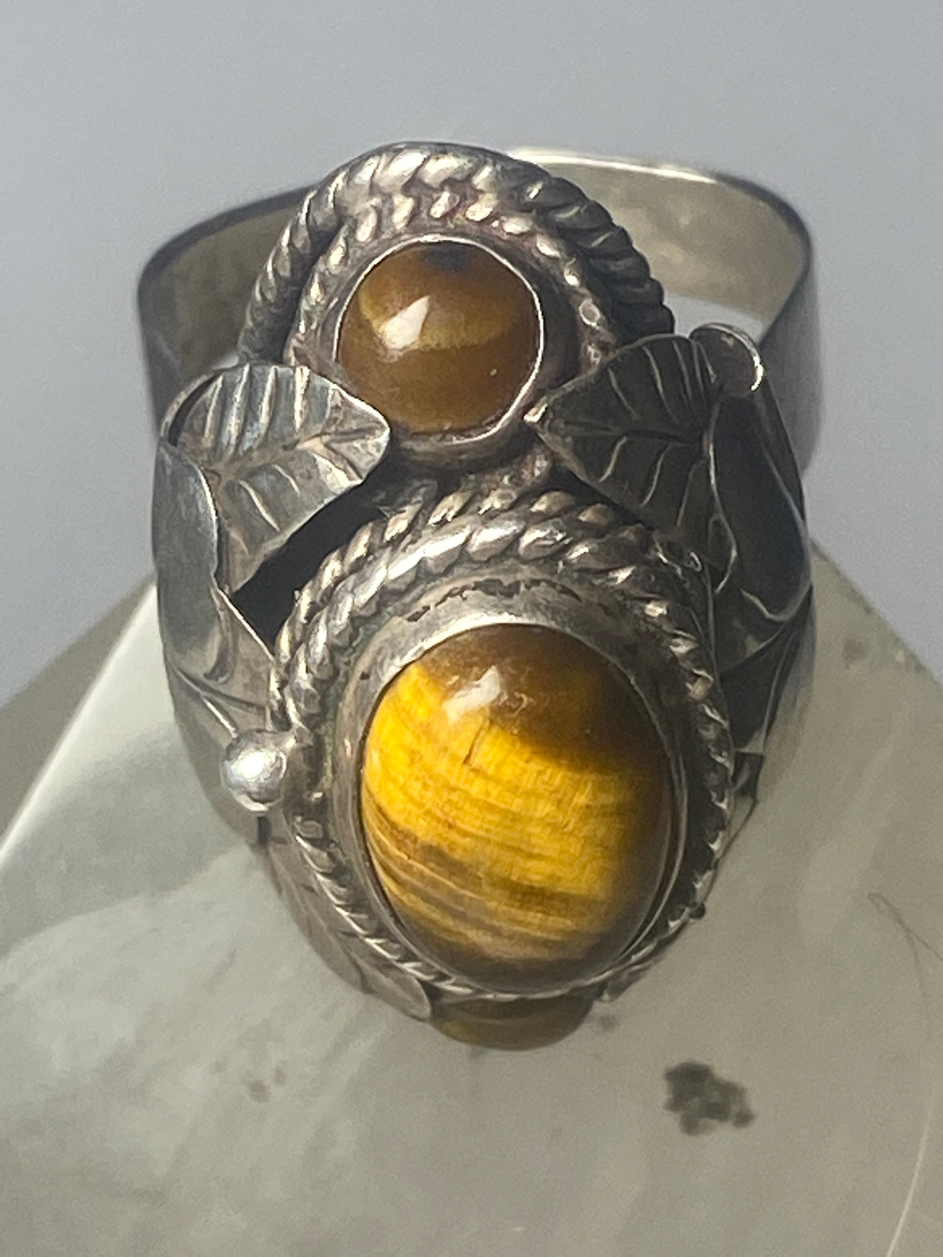 Sterling Ring, Woman's Ring, Tiger's 2024 Eye Ring, Large Sterling Ring