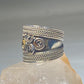 Cigar band size 6.75 wide rope ring sterling silver women girls