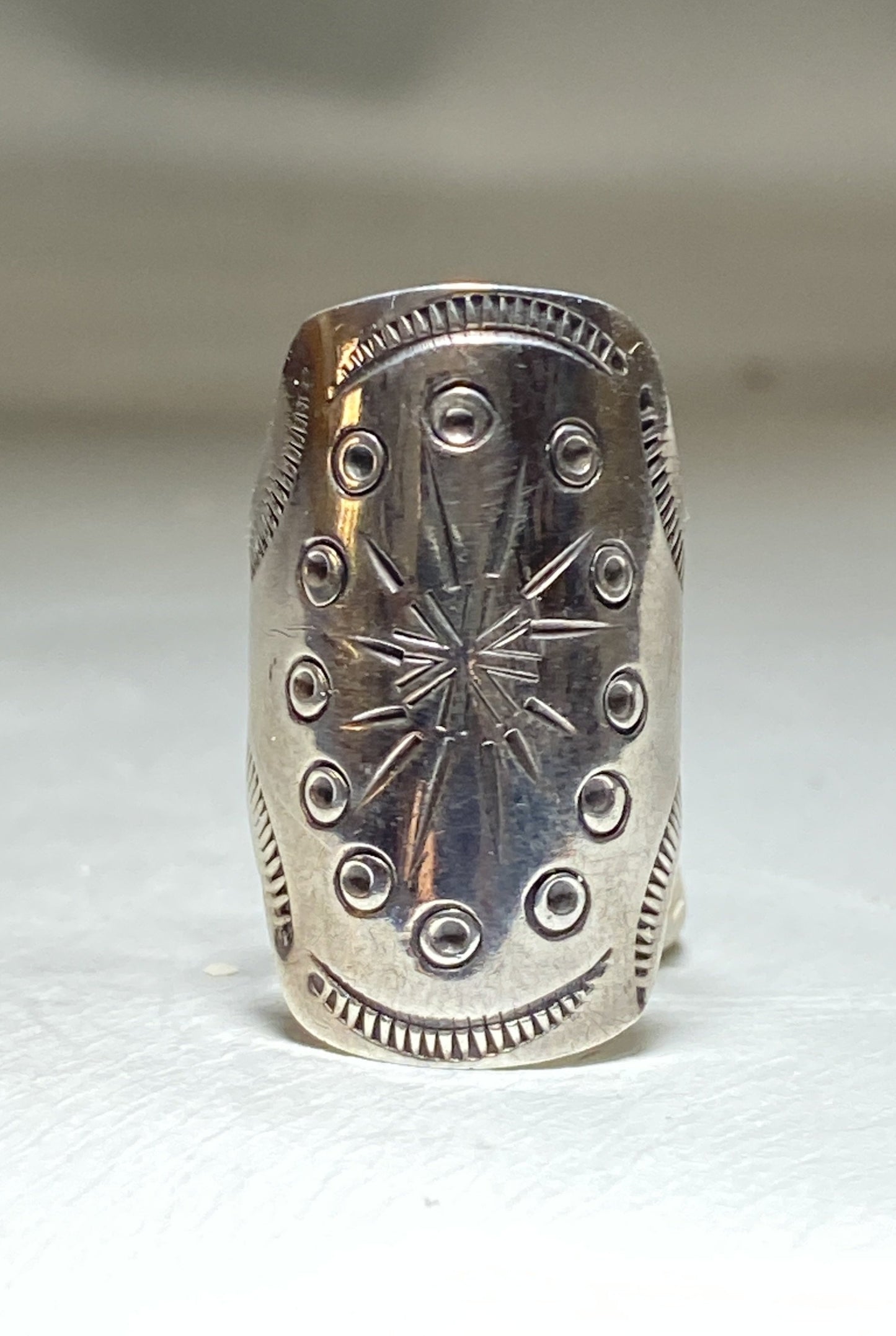 Cigar band ring star southwest knuckle band women sterling silver