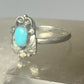 Turquoise ring size 3.75 leaves band southwest sterling silver women girls t