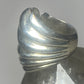Chunky ring size 4 heavy waves band sterling silver women girls