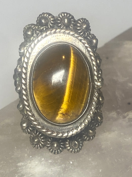 Poison ring Tiger Eye Mexico sterling silver women