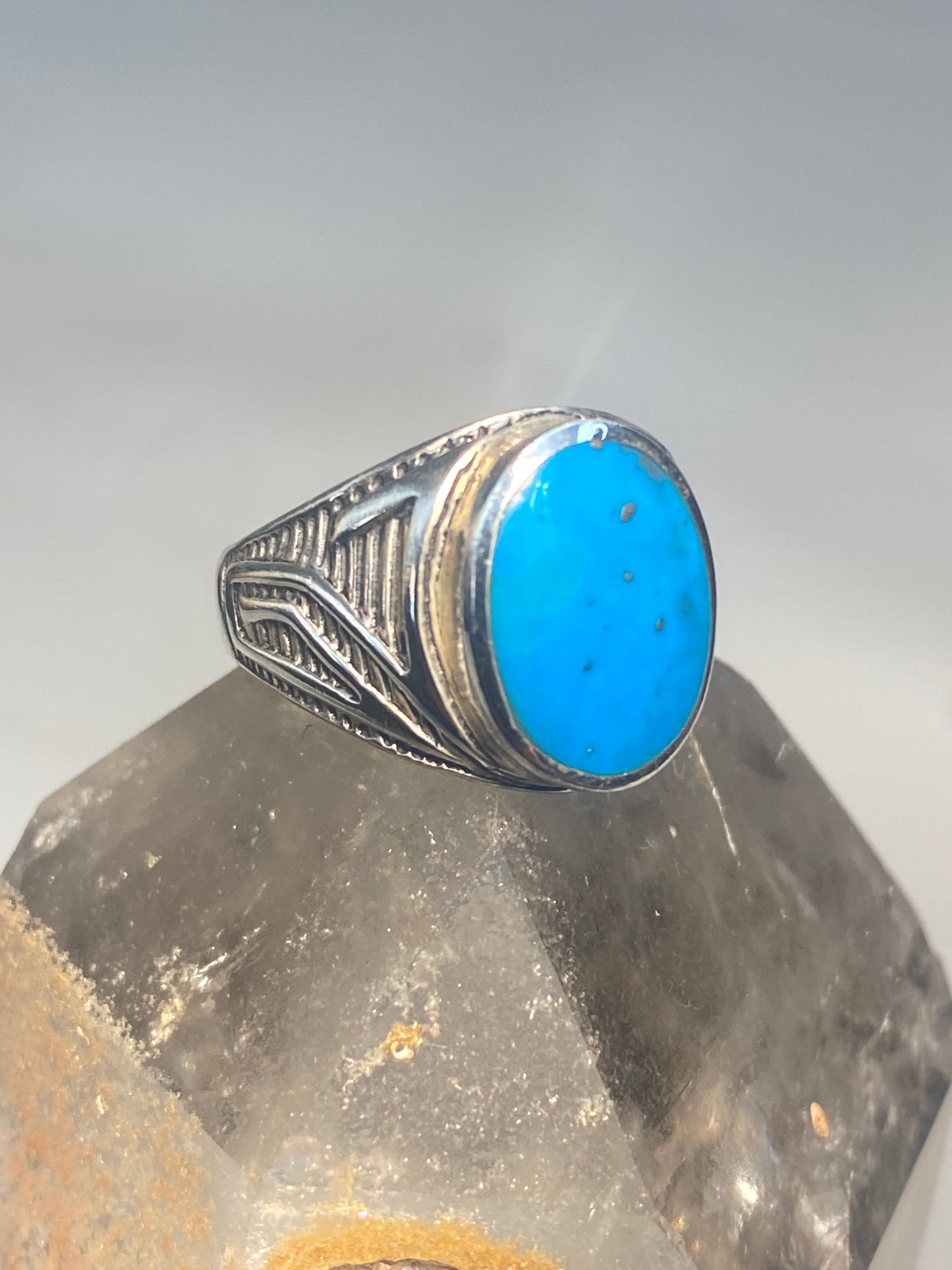 Turquoise ring southwest band sterling silver women girls