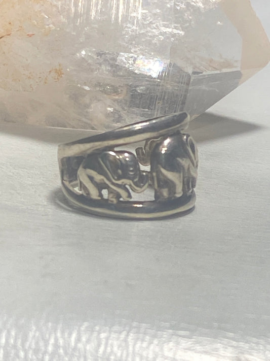 Elephant Ring Elephants Band sterling silver women girls