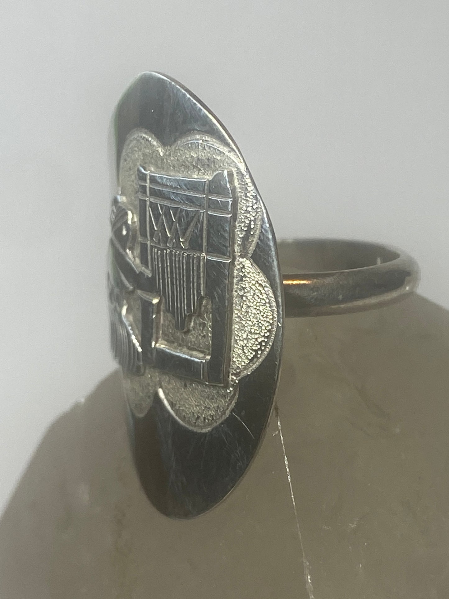 Weaver ring tapestry band sterling silver women