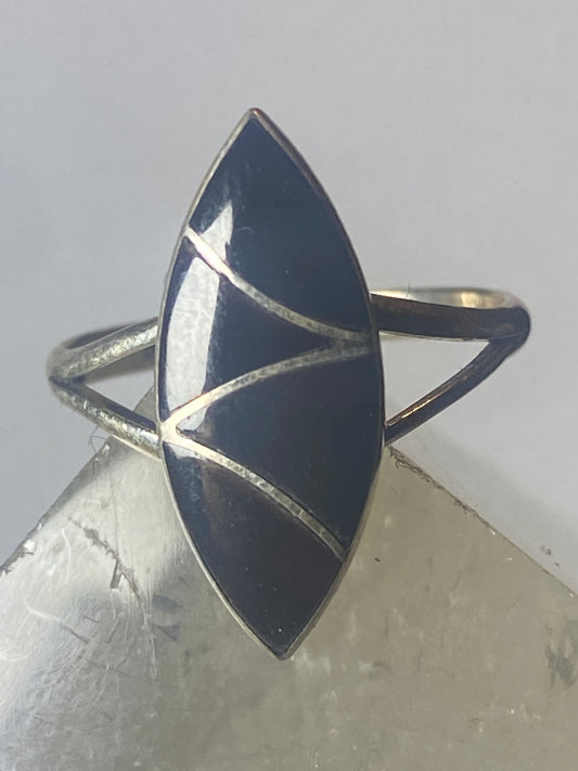 Long Onyx Ring southwest pinky sterling silver women girl b