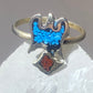 Phoenix ring turquoise coral chips southwest sterling silver women girls dk