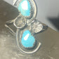 Turquoise ring size 5.25 blossom long band southwest sterling silver women girls