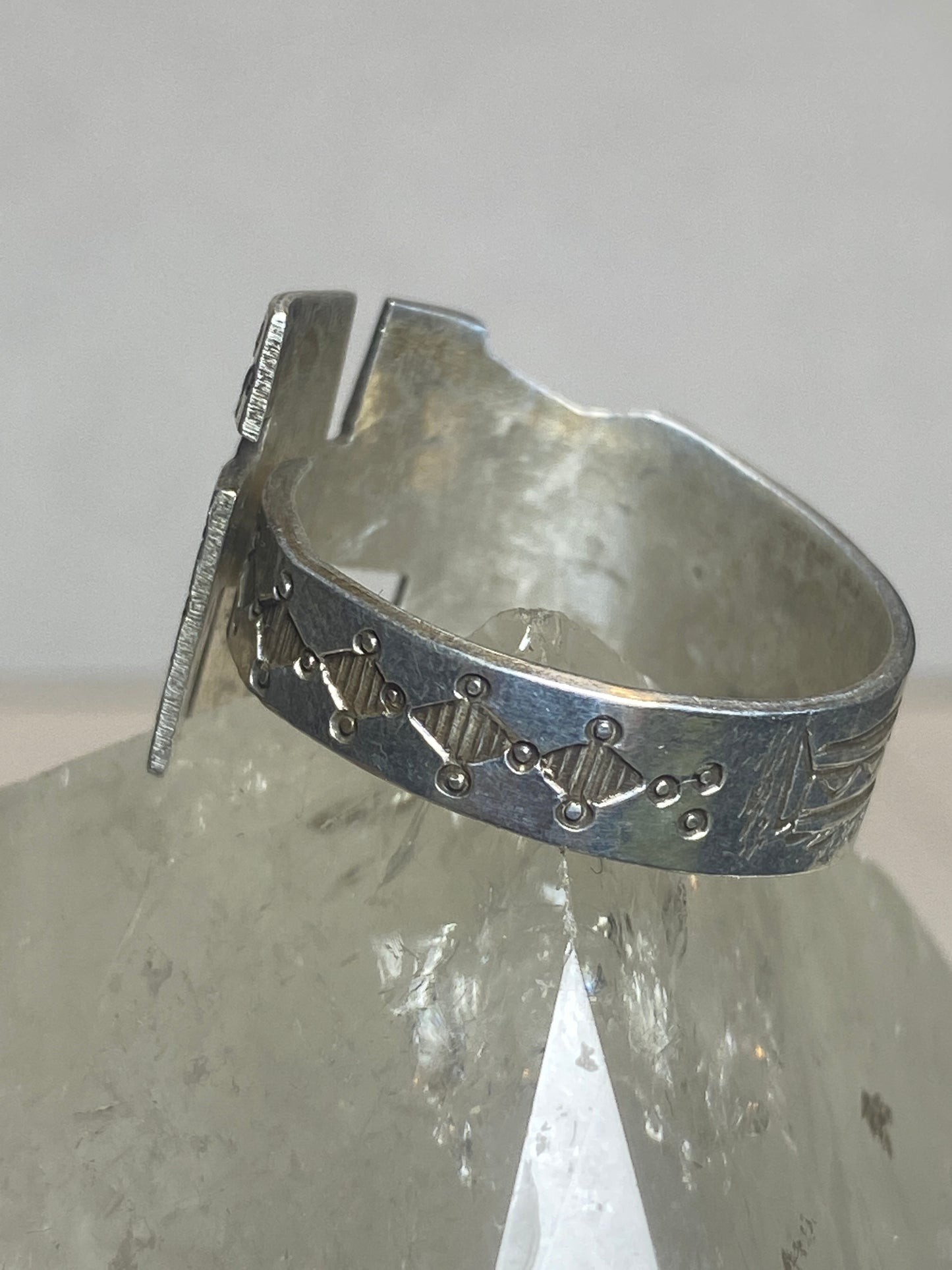 Whirling Logs ring spoon tribal spoon band sterling silver men