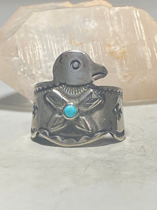 Phoenix Ring Navajo Turquoise crossed arrow whirling logs band sterling silver women men