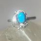Turquoise ring southwest pinky floral leaves blossom baby children women girls  q