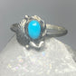 Turquoise ring leaves band southwest sterling silver women girls h