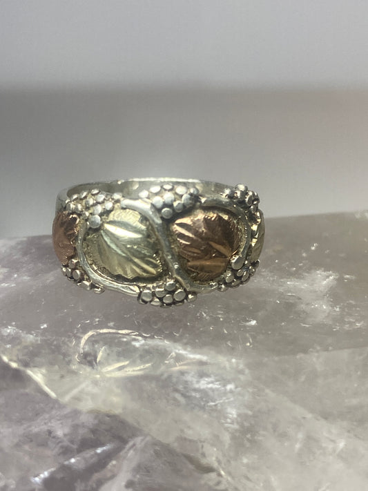 Black Hills Gold ring  leaves band sterling silver women girls