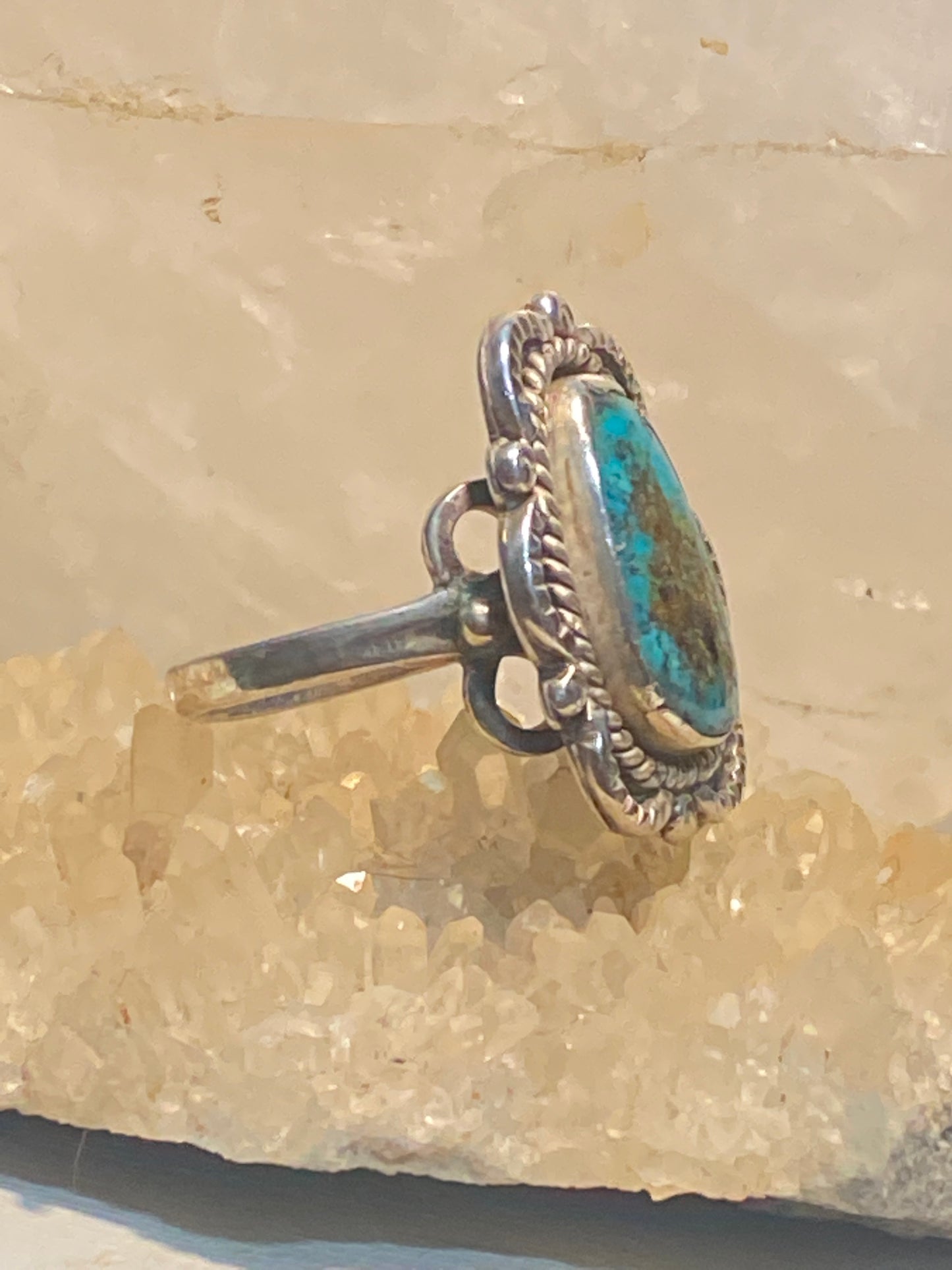 Turquoise Ring size 7.50 Navajo southwest sterling silver women