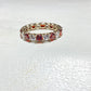Eternity band red clear crystal stacker band ring sterling silver women girls