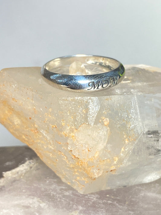 Mom Ring word band love friendship sterling silver women daughters girls
