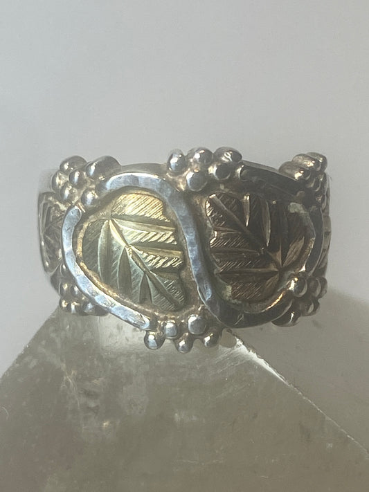 Black Hills Gold ring leaves band sterling silver women