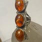 long amber ring southwest sterling silver band women