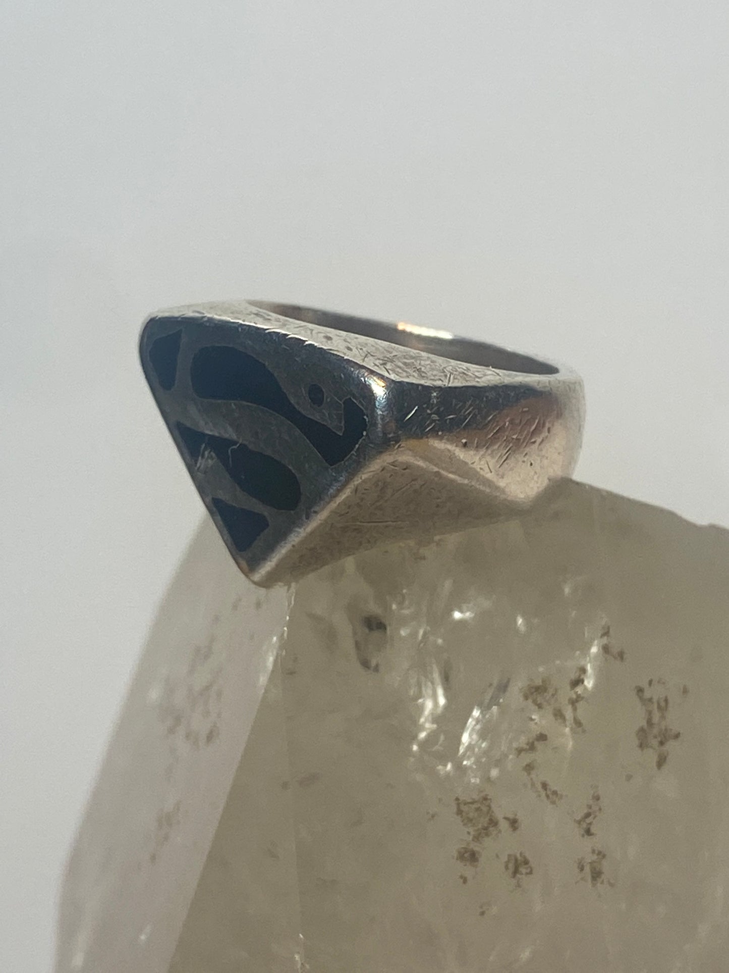 Superman ring vintage sterling silver women men