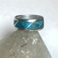 Zuni wedding ring turquoise chips band sterling silver women men