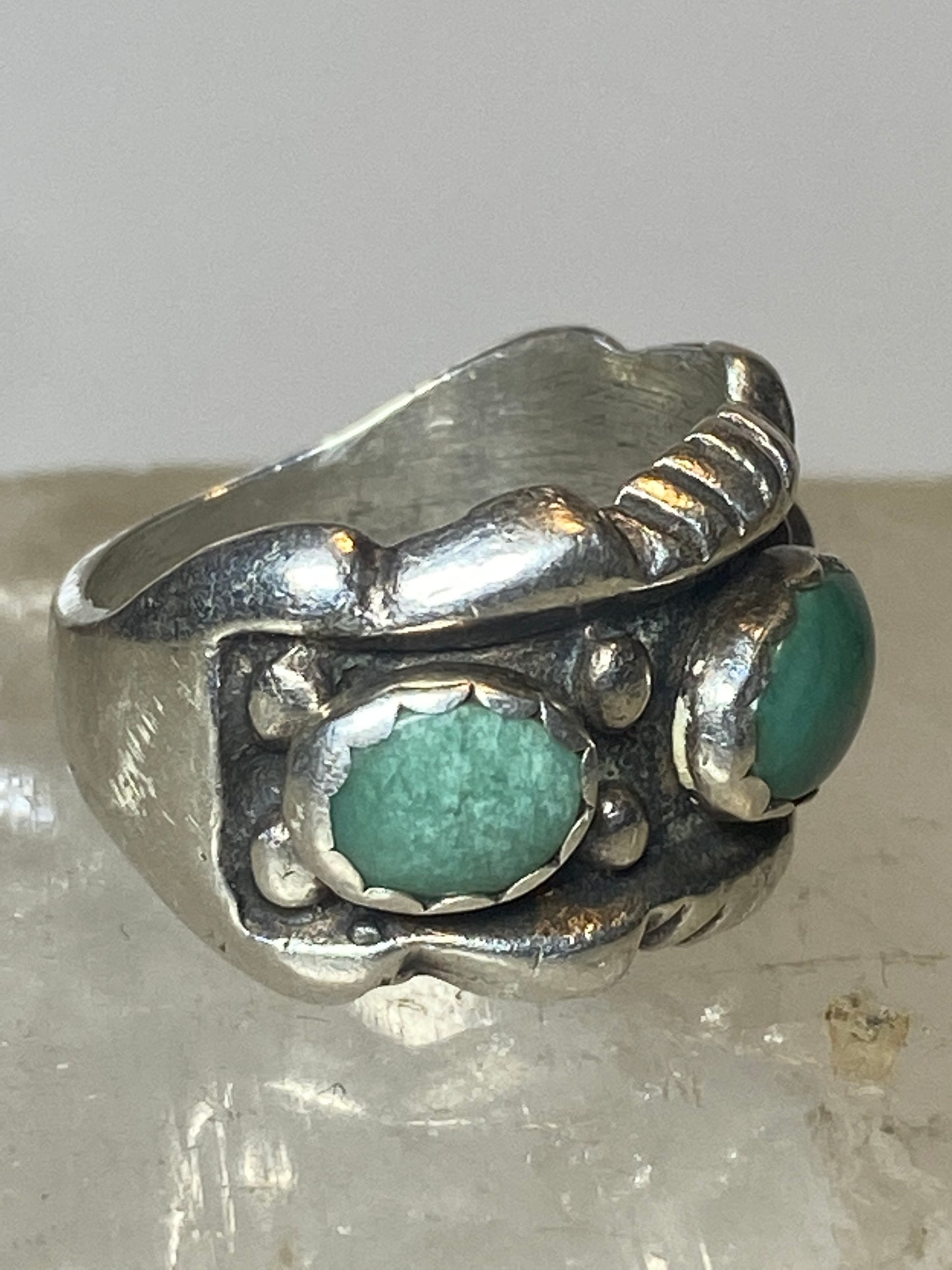 Navajo ring size 4.50 turquoise pinky band sterling silver women