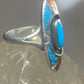 Turquoise ring size 4.75 coral chips southwestern sterling silver women