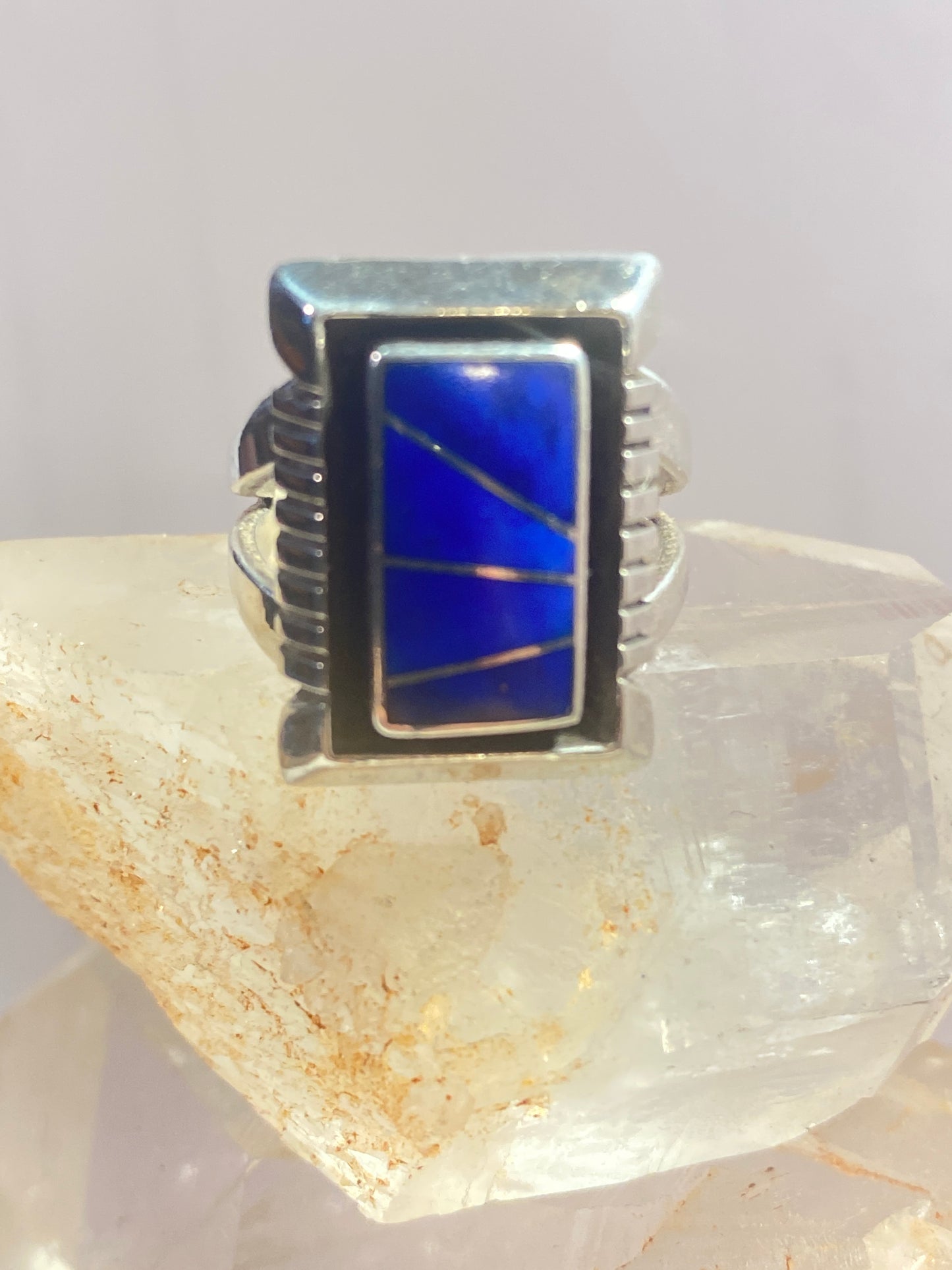 Blue Lapis ring Navajo sterling silver women