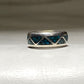 Turquoise chips ring Navajo southwest wedding band boys women sterling silver