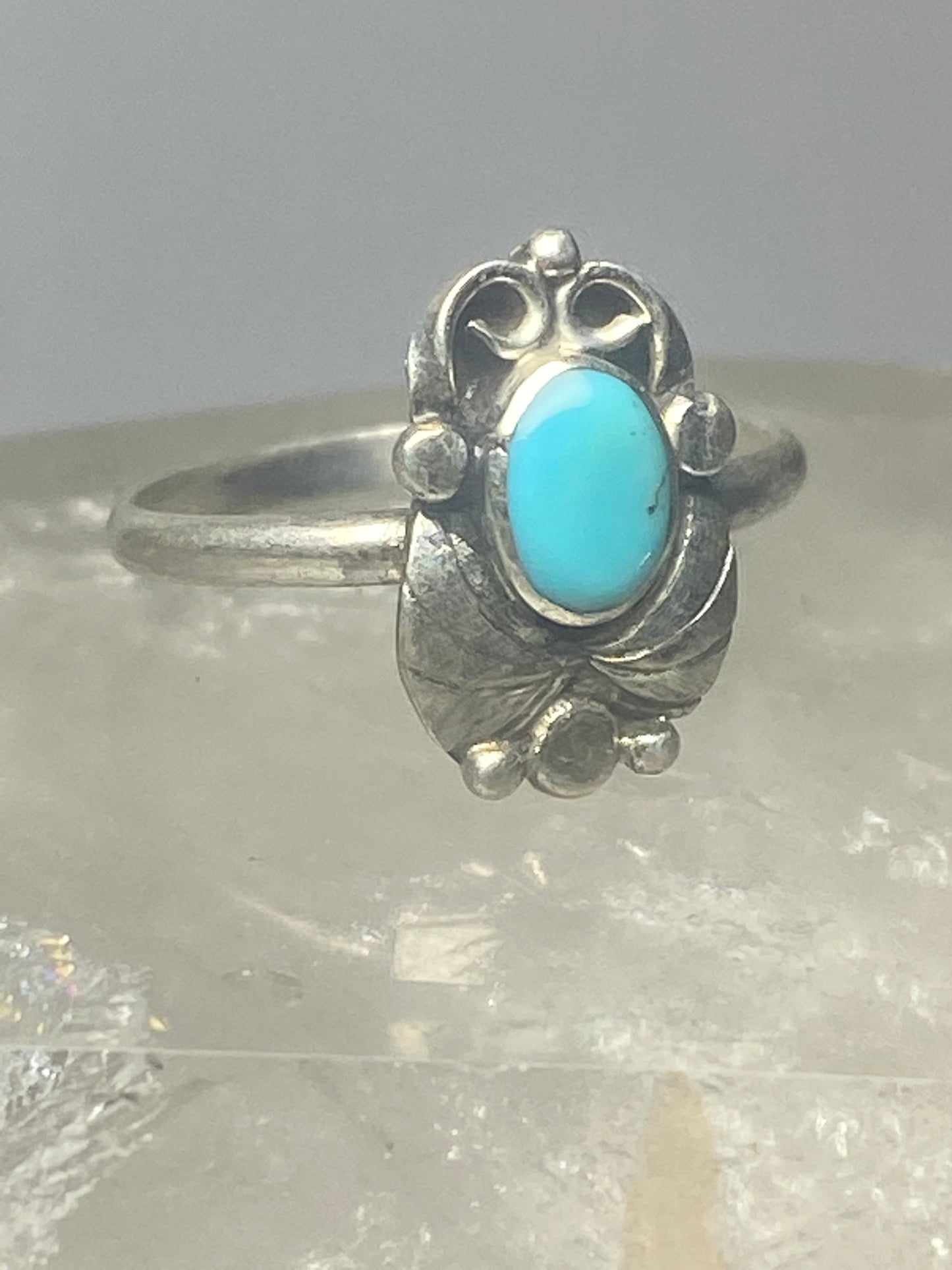 Turquoise ring leaves band southwest sterling silver women girls k