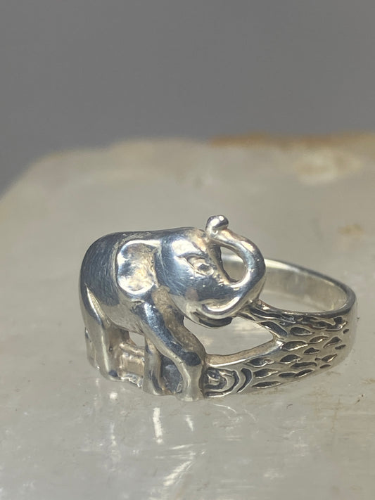 Elephant ring size 5.75 animal band sterling silver women