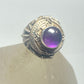 Poison ring beaded amethyst pinky sterling silver women girl