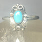 Turquoise ring leaves pinky band southwest sterling silver women girls