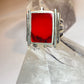 Red ring size 7.75 mid century sterling silver women men