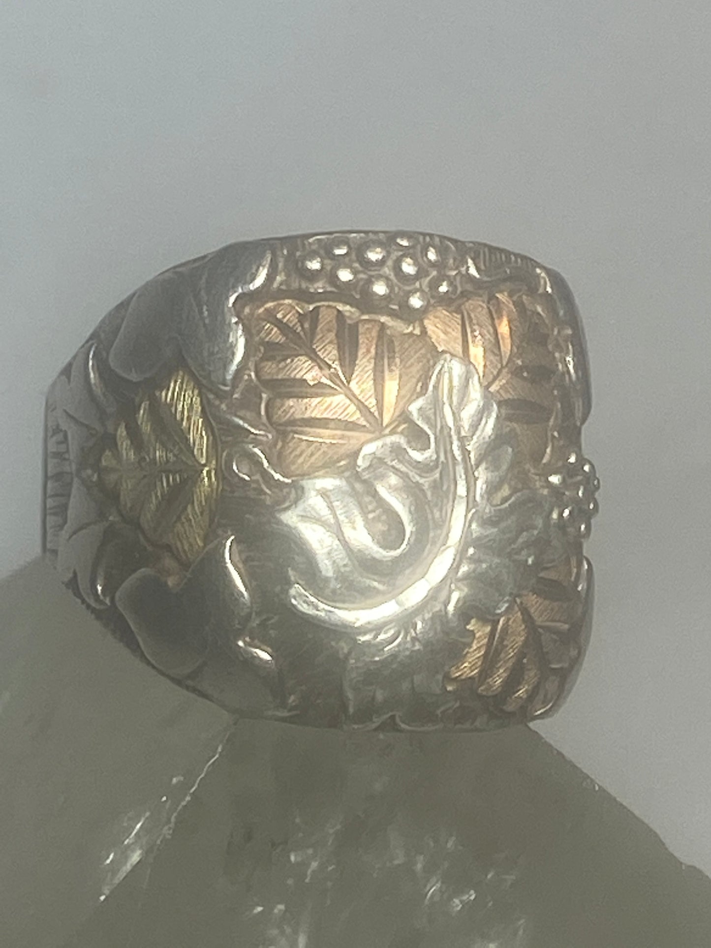 Black Hills Gold ring leaves band sterling silver men women