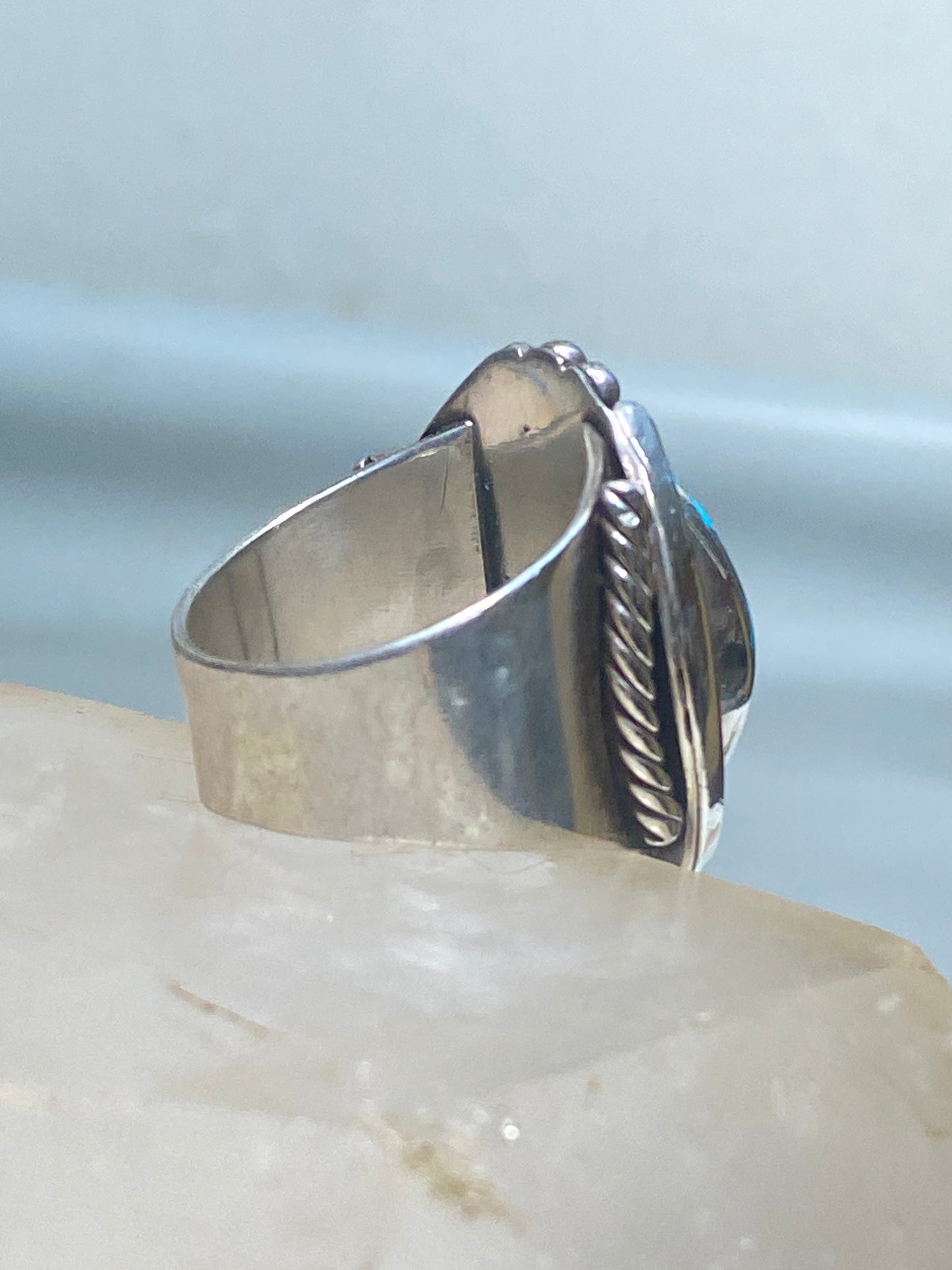 Turquoise ring Navajo sterling silver women men