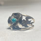 Turquoise ring flower bird 4 leaf clover good luck Mexico sterling silver band women girls