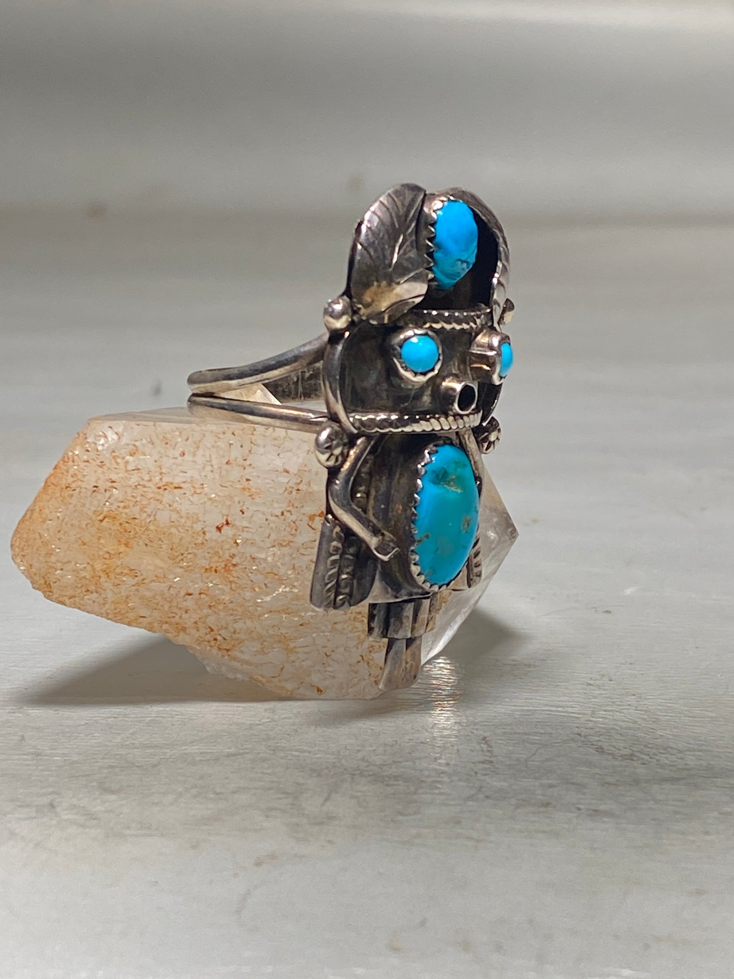 Kachina ring Navajo turquoise southwest sterling silver women men