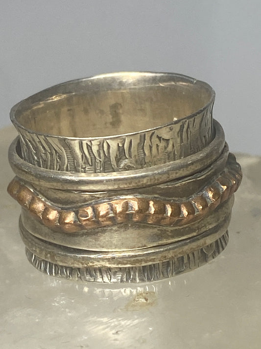 Spinner band ring stackers band sterling silver women girls