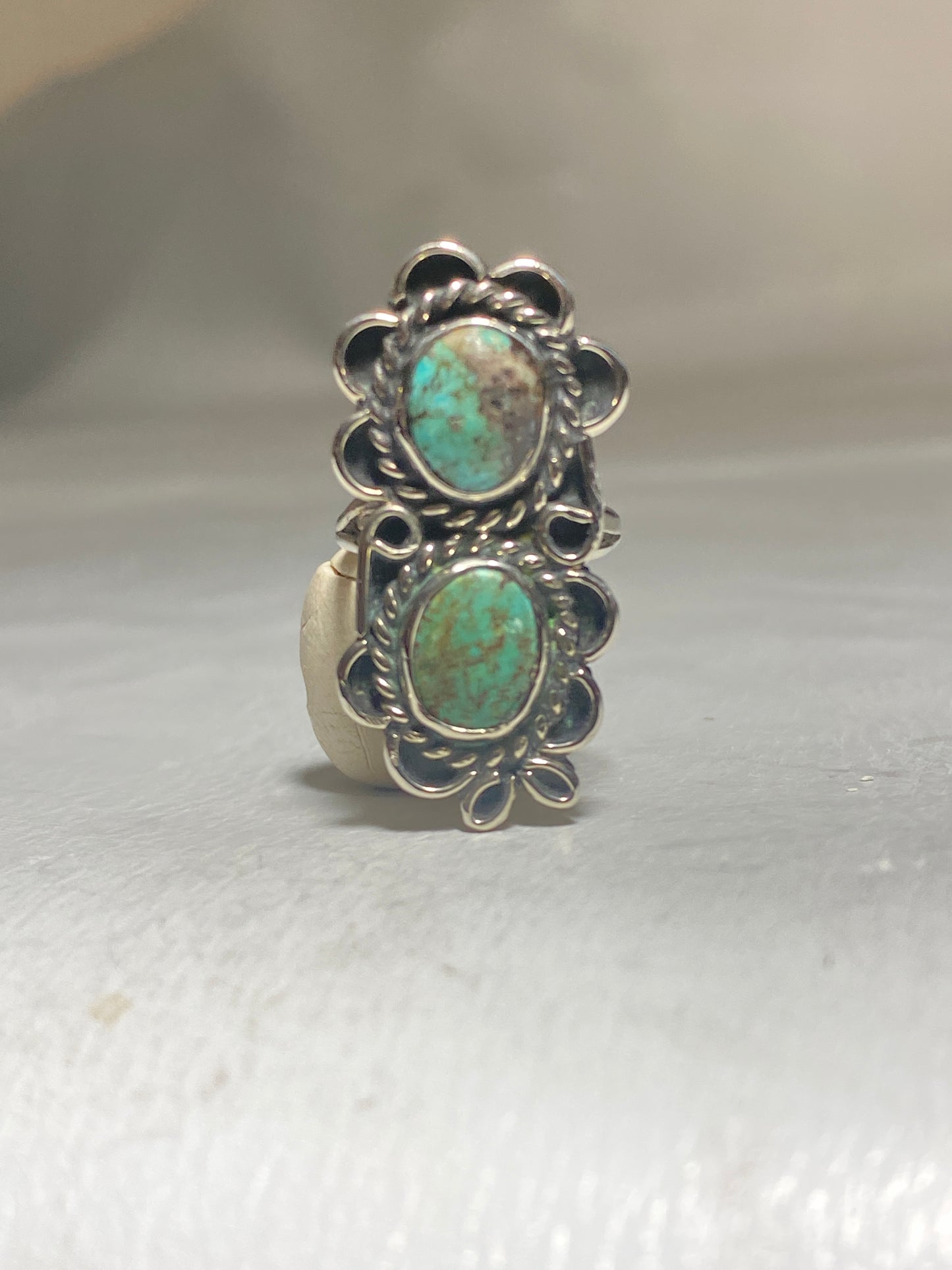 long Turquoise ring Navajo southwest sterling silver women girls LC